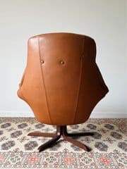 Lounge Chair Brown Leather Rosewood by H. W. Klein, Denmark 1970s - image blurred placeholder