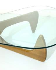 โต๊ะกลางห้องนั่งเล่น ขนาดเล็ก ทำจากกระจกและไม้แท้รวมกัน - image blurred placeholder