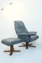 Vintage Recliner Chair with Ottoman - image blurred placeholder