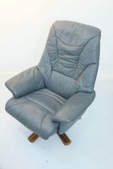 Vintage Recliner Chair with Ottoman - image blurred placeholder