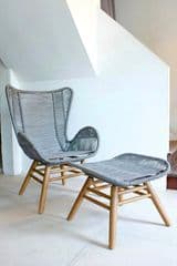 Grey Woven Rope Lounge Chair & Ottoman - image blurred placeholder