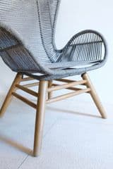 Grey Woven Rope Lounge Chair & Ottoman - image blurred placeholder