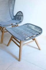 Grey Woven Rope Lounge Chair & Ottoman - image blurred placeholder