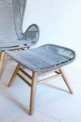 Grey Woven Rope Lounge Chair & Ottoman - image blurred placeholder