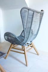 Grey Woven Rope Lounge Chair & Ottoman - image blurred placeholder