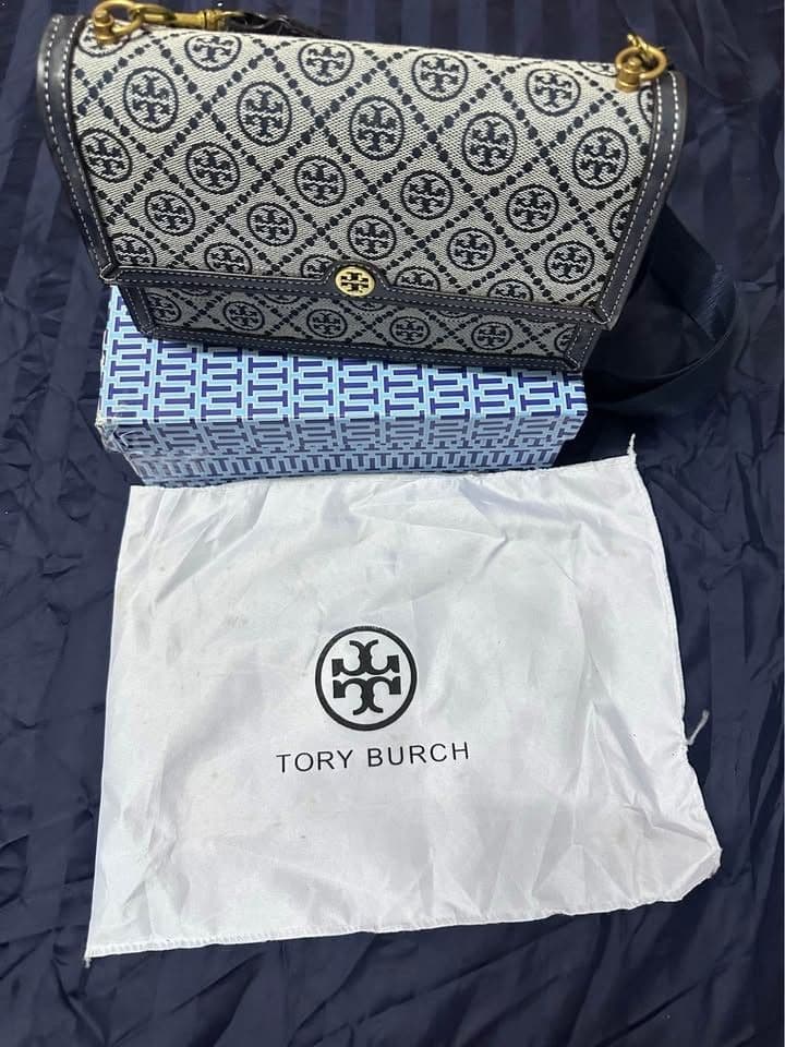 T monogram Jacquard Shoulder Bag