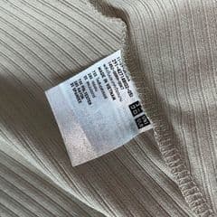 Uniqlo Women's Ribbed Crew Neck Short Sleeve Dress in Cream Color - image blurred placeholder