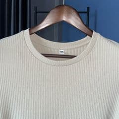 Uniqlo Women's Ribbed Crew Neck Short Sleeve Dress in Cream Color - image blurred placeholder