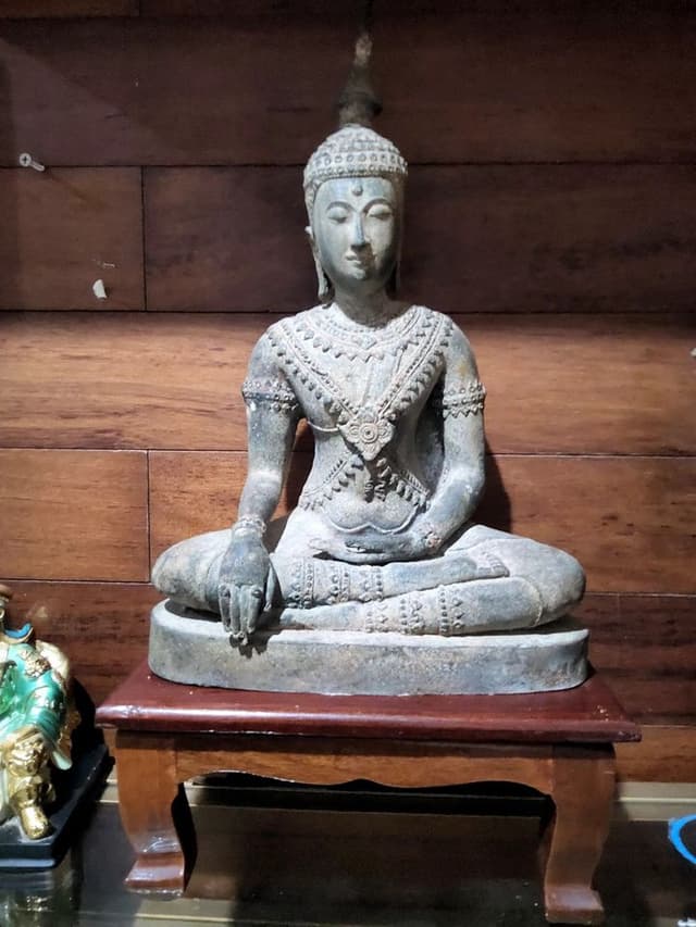 Antique Silver Buddha Statue
