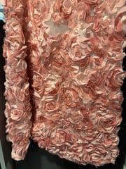 Pink Short Dress with Rose Pattern - image blurred placeholder