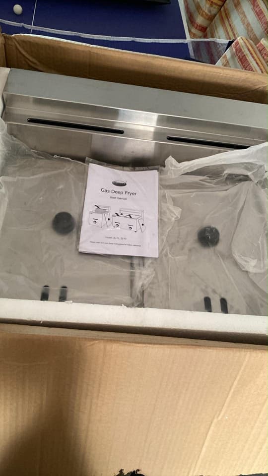หม้อทอดแก๊ส Gmax รุ่น ZL-72 เตาทอดเฟรนช์ฟราย ทอดไก่ ขนาด 6 ลิตร 2 อ่าง