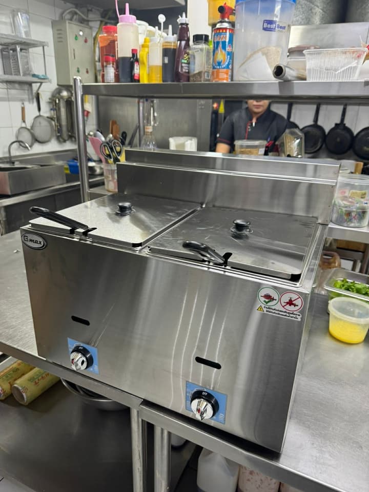 หม้อทอดแก๊ส Gmax รุ่น ZL-72 เตาทอดเฟรนช์ฟราย ทอดไก่ ขนาด 6 ลิตร 2 อ่าง