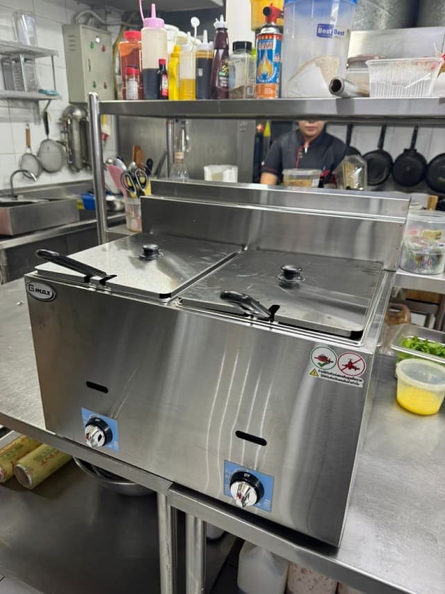 หม้อทอดแก๊ส Gmax รุ่น ZL-72 เตาทอดเฟรนช์ฟราย ทอดไก่ ขนาด 6 ลิตร 2 อ่าง