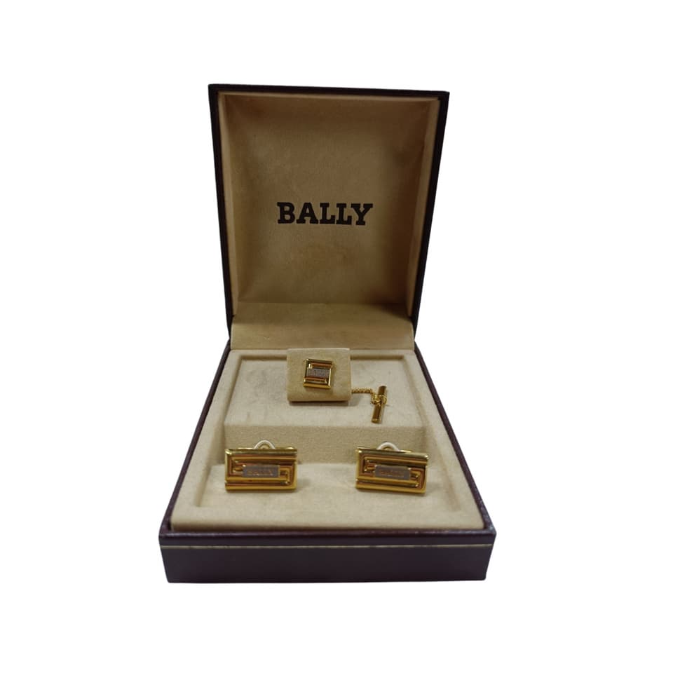 คัฟลิงค์ + เข็มกลัดติดเนคไท แบรนด์ BALLY แท้