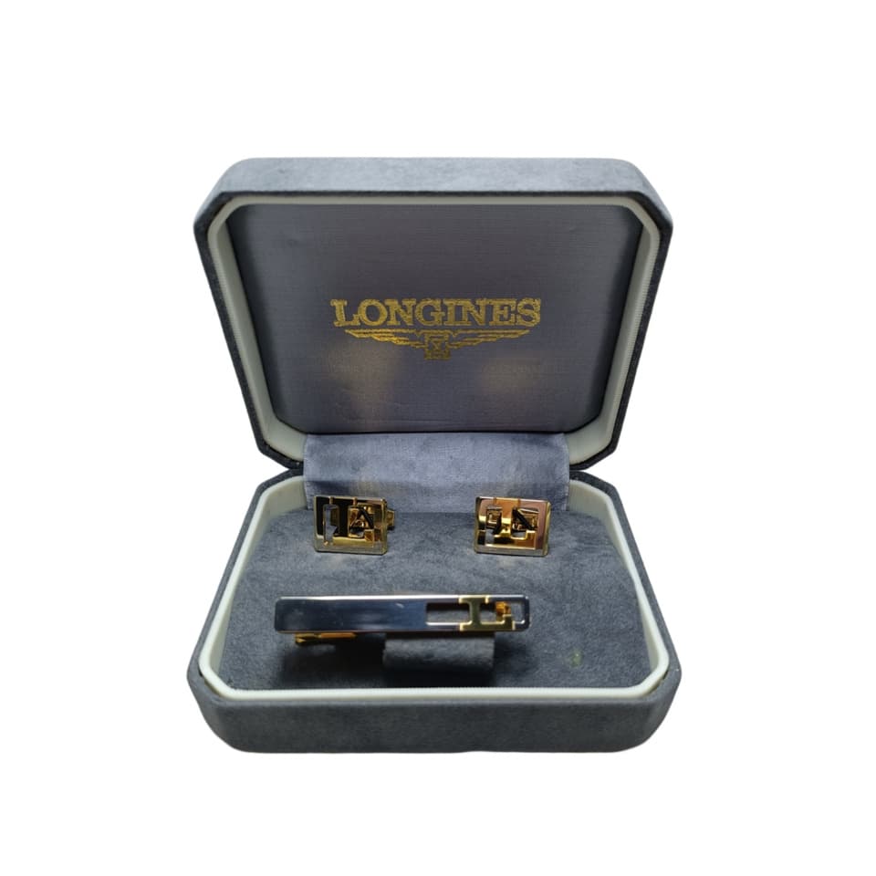 คัฟลิงค์ + ที่หนีบเนคไท แบรนด์ Longines ของแท้