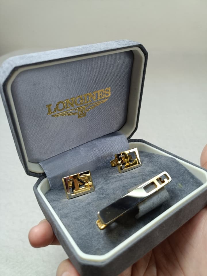 คัฟลิงค์ + ที่หนีบเนคไท แบรนด์ Longines ของแท้