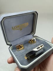 คัฟลิงค์ + ที่หนีบเนคไท แบรนด์ Longines ของแท้ - image blurred placeholder