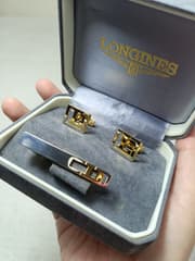 คัฟลิงค์ + ที่หนีบเนคไท แบรนด์ Longines ของแท้ - image blurred placeholder