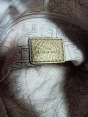 Genuine Leather Shoulder Bag, Gold - image blurred placeholder