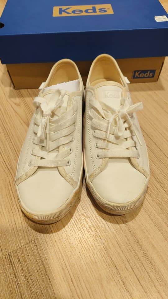 Women's Keds Kickstart Lea Marble White Sneakers