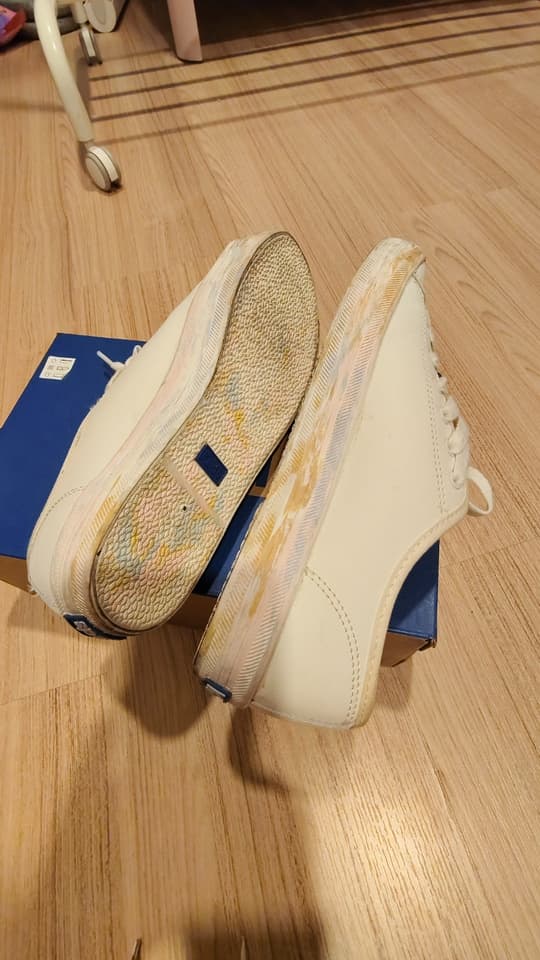 Women's Keds Kickstart Lea Marble White Sneakers