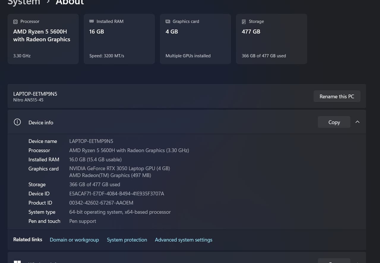 Acer Nitro 5 AN515-45