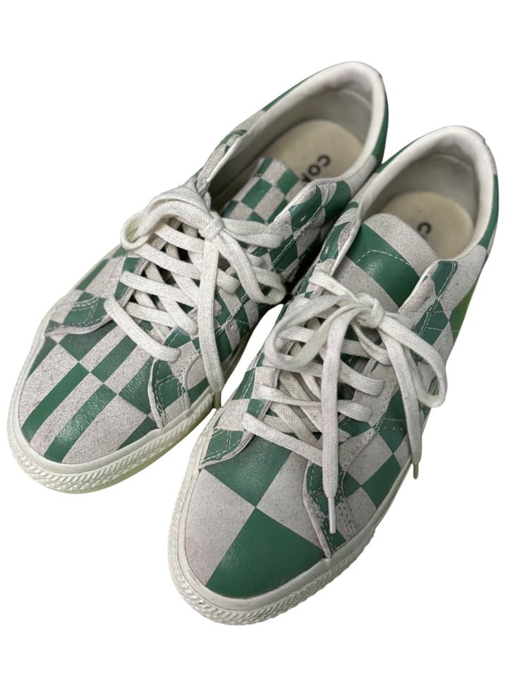 รองเท้าผ้าใบ Converse One Star Ox Blocked Warped Board สีเขียว