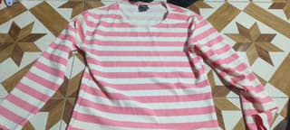 เสื้อแขนยาวผ้ายืดสีชมพูขาวของแท้ ไซส์ M, L - image blurred placeholder