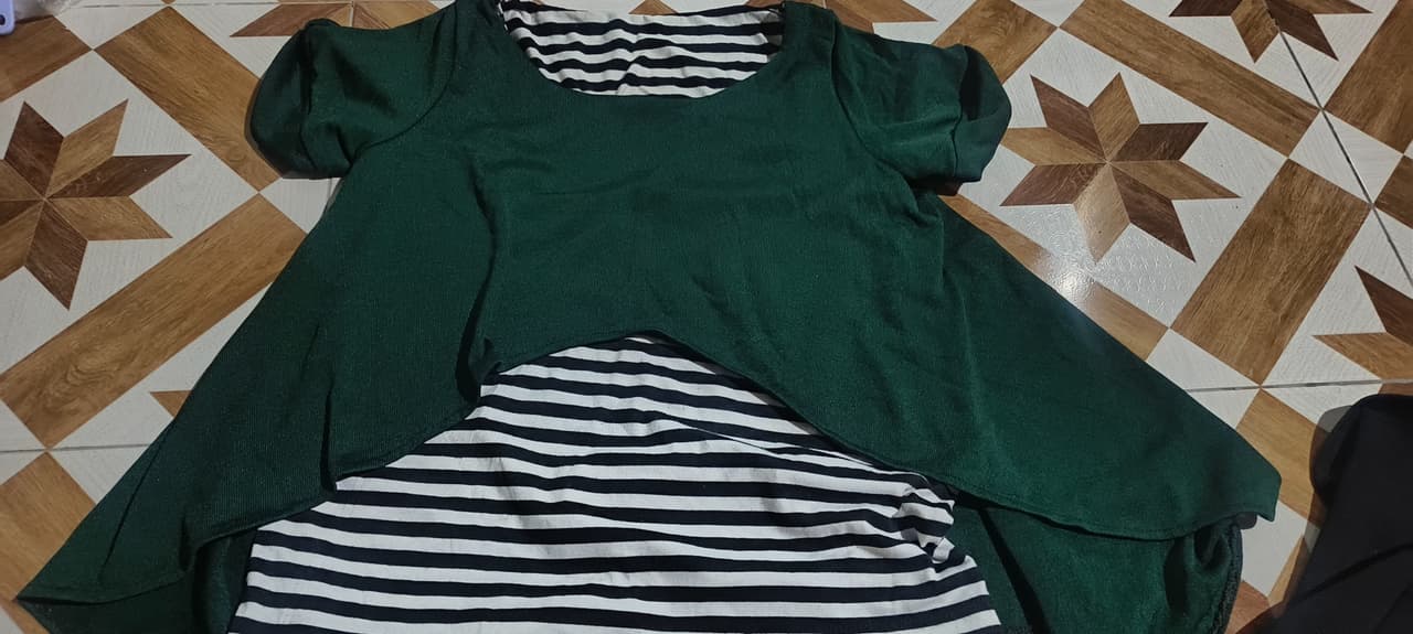 เสื้อยืดแฟชั่นสองเลเยอร์ ผ้ายืด ไซส์ S-XL ++