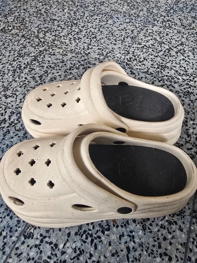 Cream Slip-On Sandals