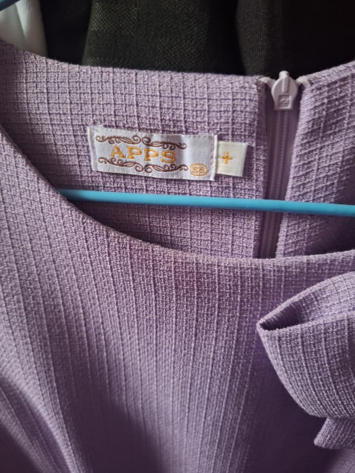 Purple pencil dress, size M, waist 28, bust 34, hips 36, App shop brand