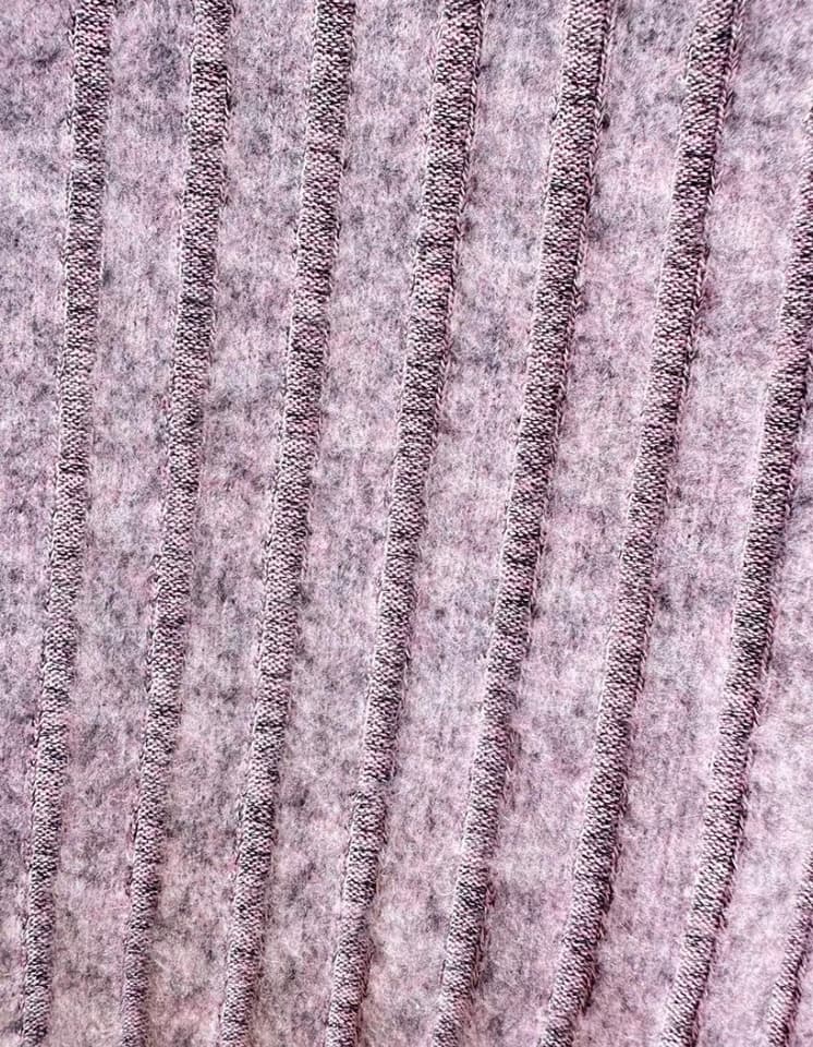 Women's Long Sleeve Fitted Top, Ribbed Knit Fabric, Soft Material