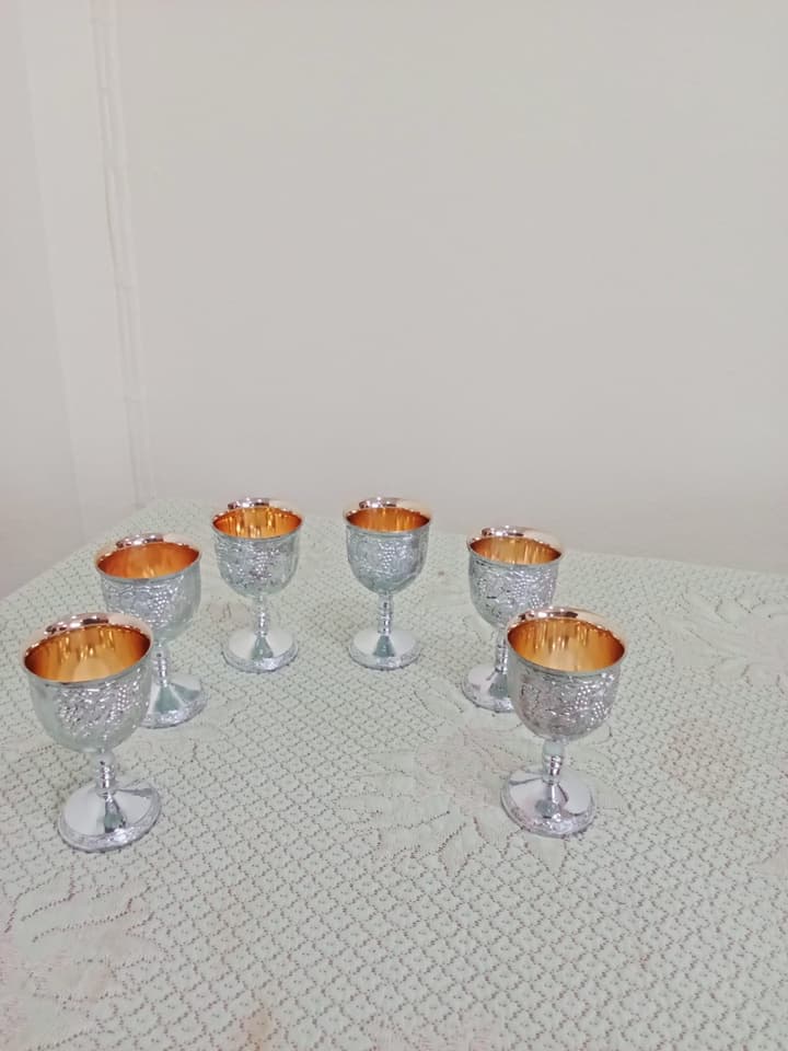 Tray with 6 Stainless Steel Cups