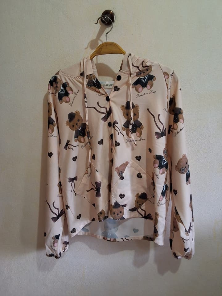 Bear Print Hoodie