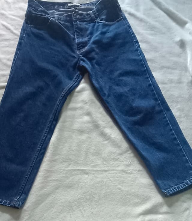 กางเกงยีนส์ยืดสีเข้ม Punny Jeans ทรงบอย ไซซ์ 34