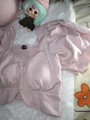 เสื้อแขนตุ๊กตาสีชมพู น่ารัก - image blurred placeholder