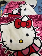 Набор из 2 предметов: полотенце + полотенце-пончо, милый рисунок Kitty - image blurred placeholder