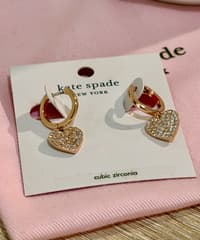 Серьги Kate Spade в форме сердца, подвесные, цвет rose gold - image blurred placeholder