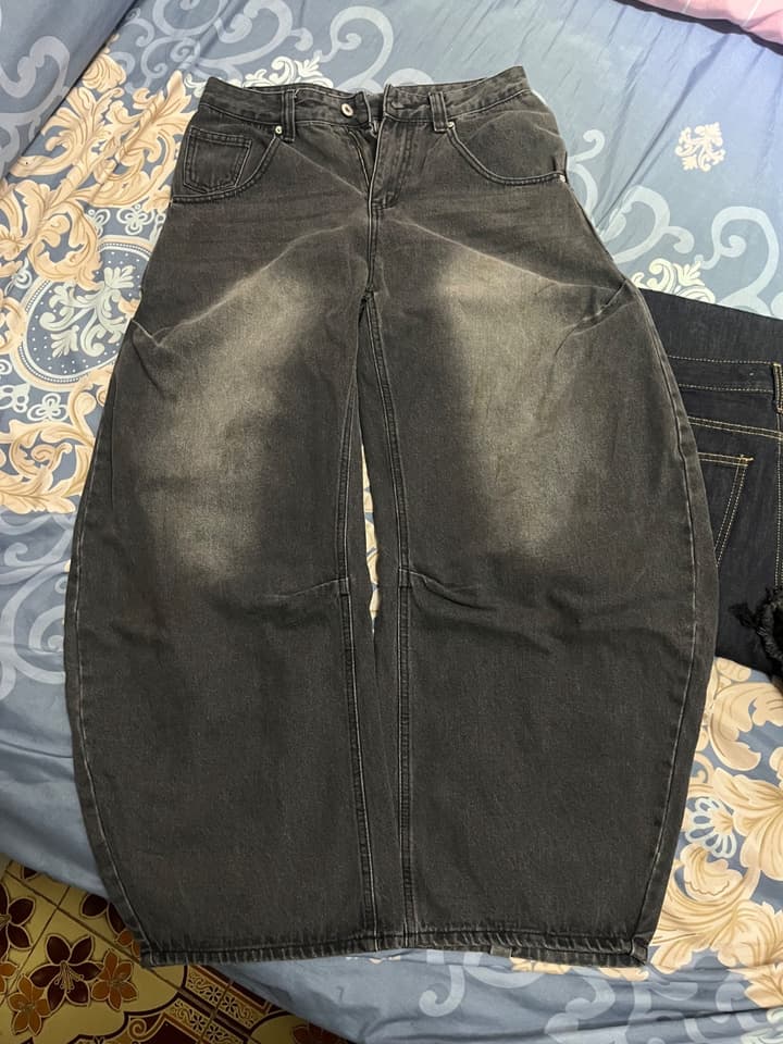 Джинсы Baggy Balloon, выцветший чёрный