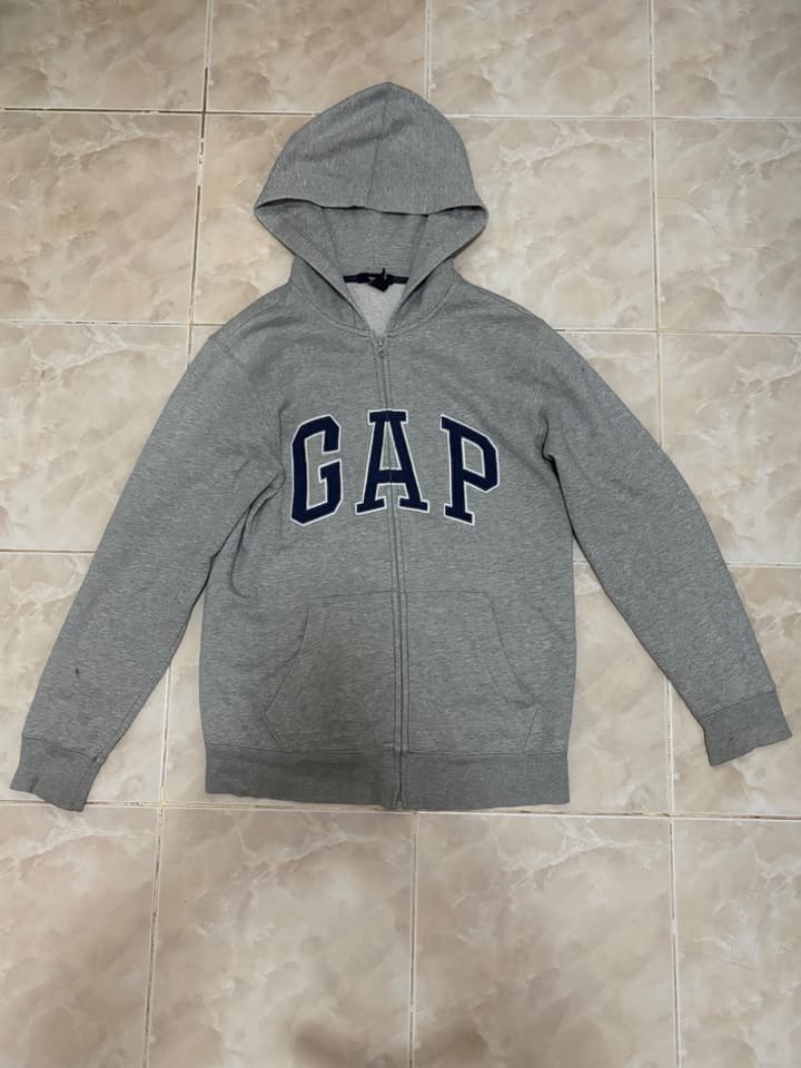 Серое худи с длинным рукавом GAP kids