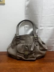 Серая винтажная сумка через плечо Clarks из натуральной кожи - image blurred placeholder