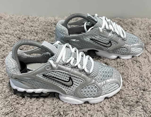 Nike Air Zoom Spiridon Cage 2 Metallic Silver Sneakers Size 36/22.5cm