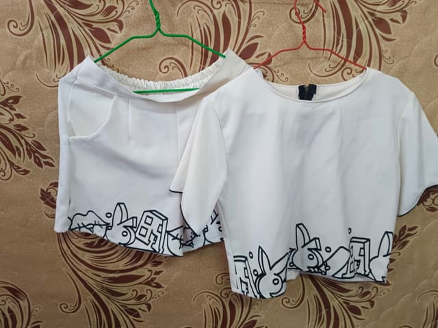 White Shirt and White Short Pants Set
