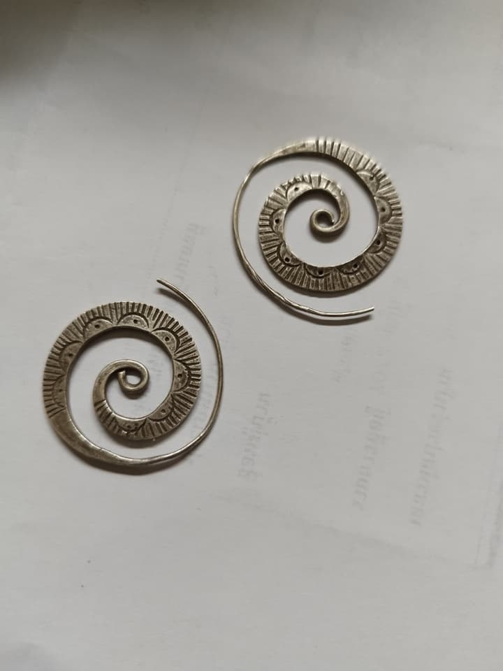 Серьги из серебра с эффектом старины
