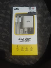 Полный комплект зарядного устройства 20W, зарядный кабель Type-C, бренд why, сертификация TIS - image blurred placeholder
