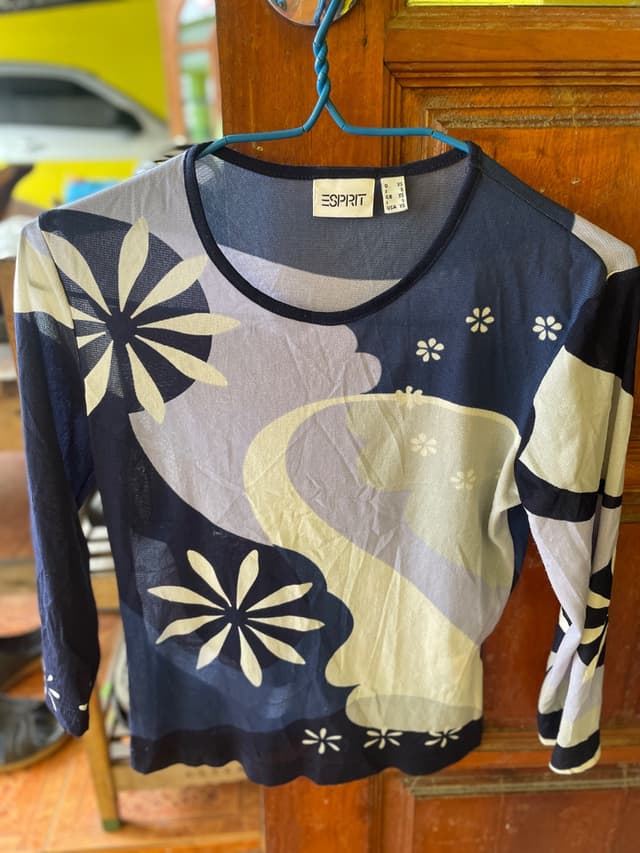 Esprit Navy Long Sleeve Crew Neck Shirt