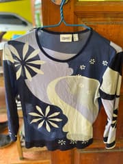 Футболка Esprit с длинным рукавом и круглым вырезом, темно-синяя - image blurred placeholder
