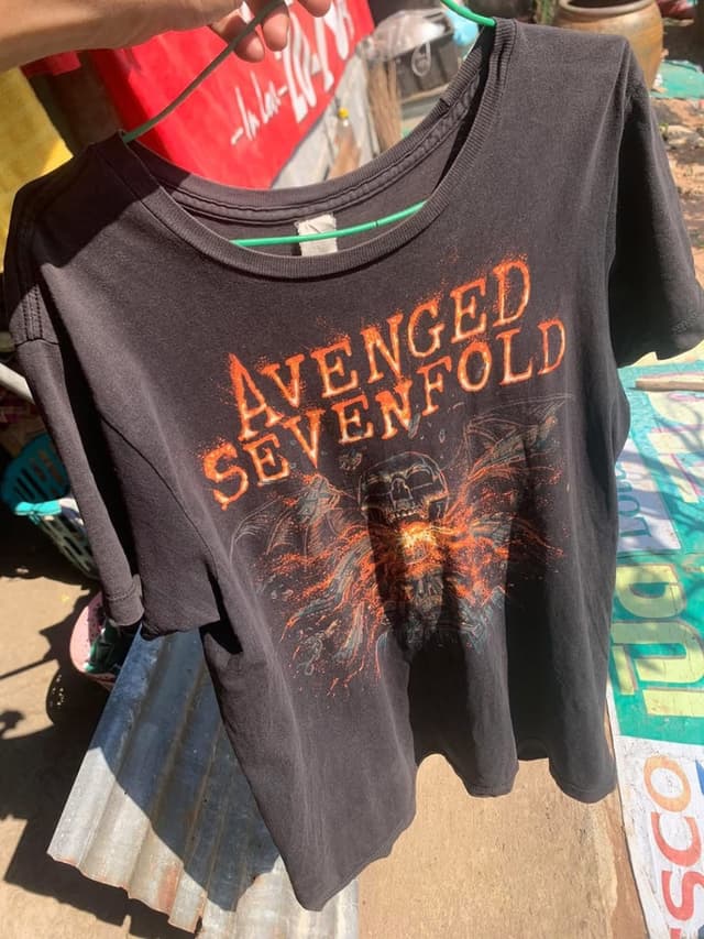 เสื้อยืดวง Avenged Sevenfold ลาย Fire Breathing Deathbat