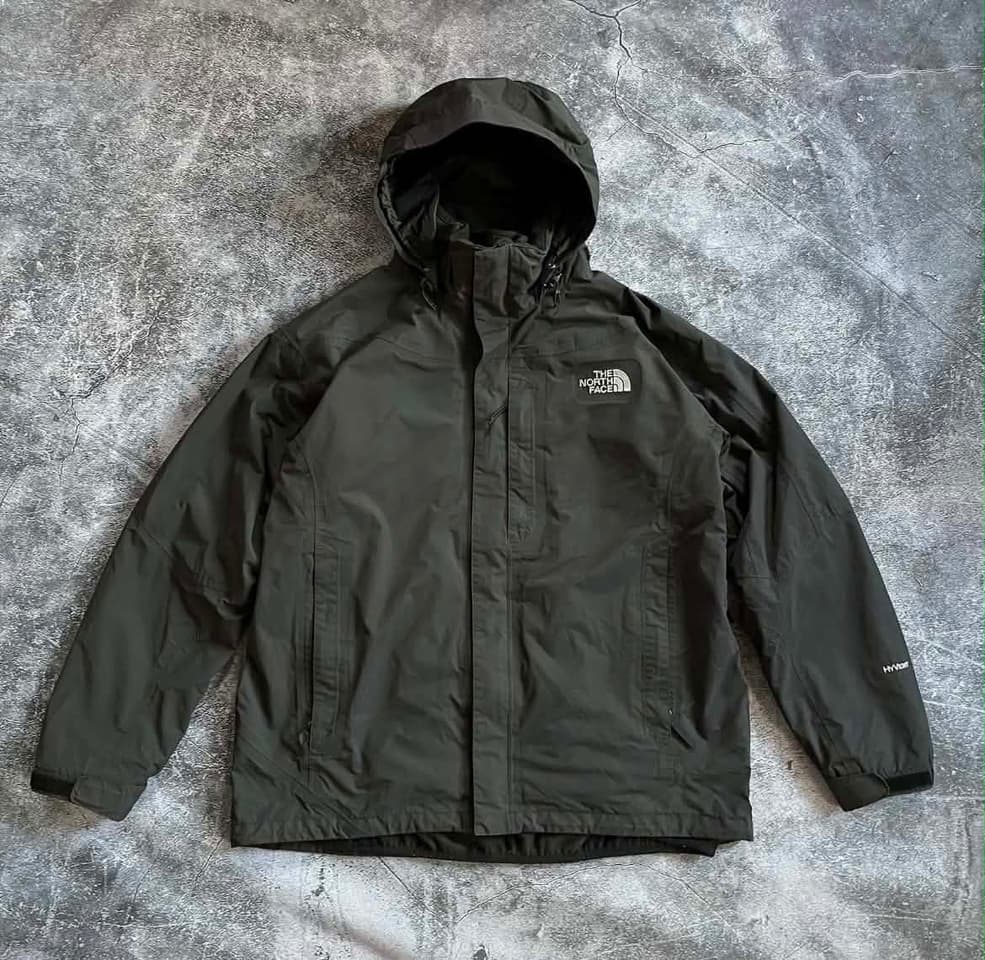 The North Face black jacket (Hyvent) used, 100% authentic, size L-XL, chest 23.5, length 30