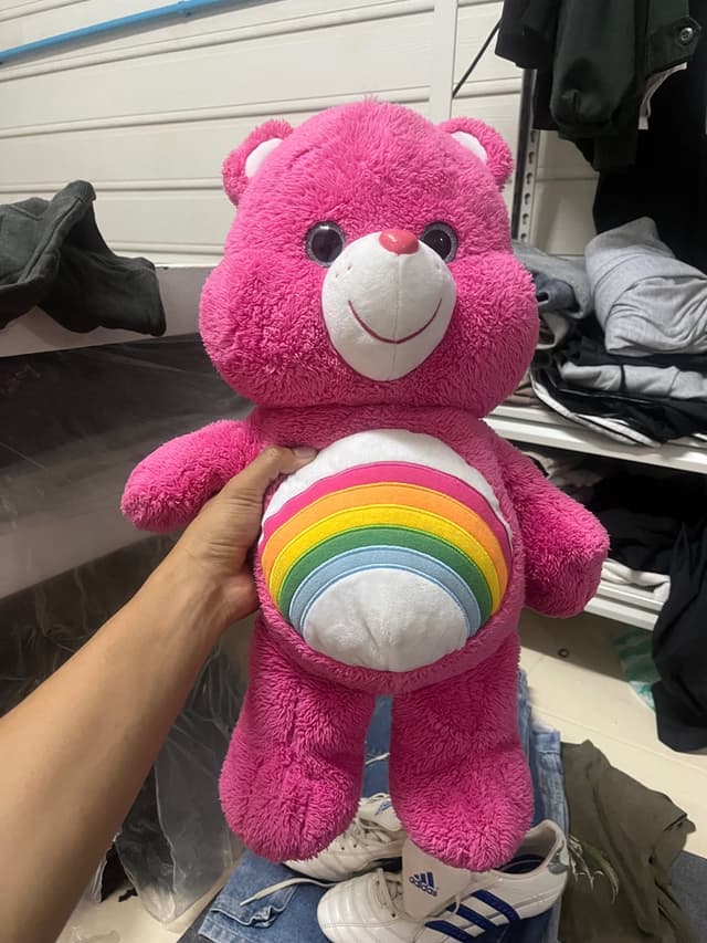 Оригинальная плюшевая игрушка Care Bear с радужным животиком! Care Bear со стеклянными глазами 20–21 дюйм Cheer Bear Pink